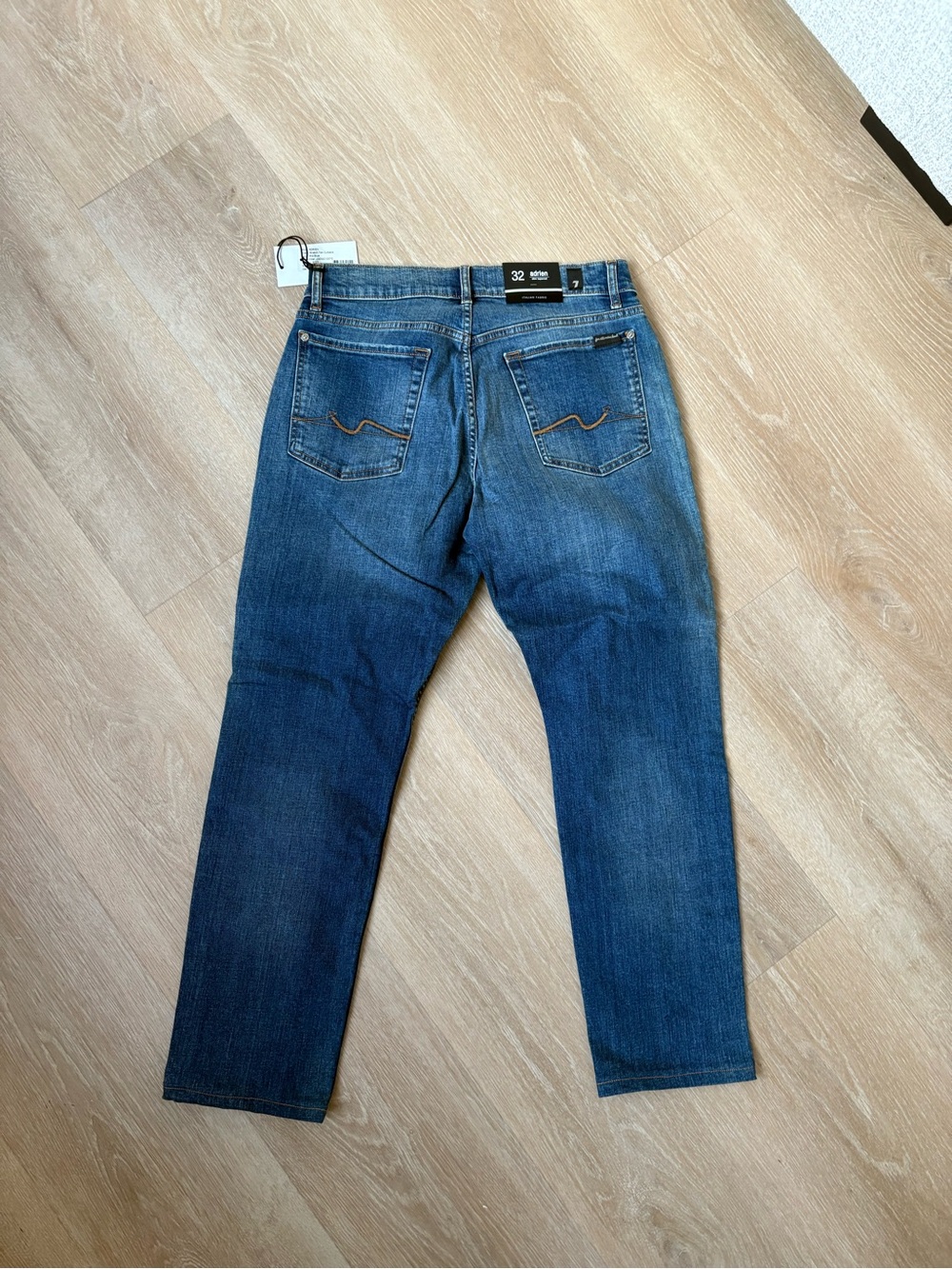 7 For All Mankind Men's Slim Jeans - Medium Blue Wash - Picture 2 of 3